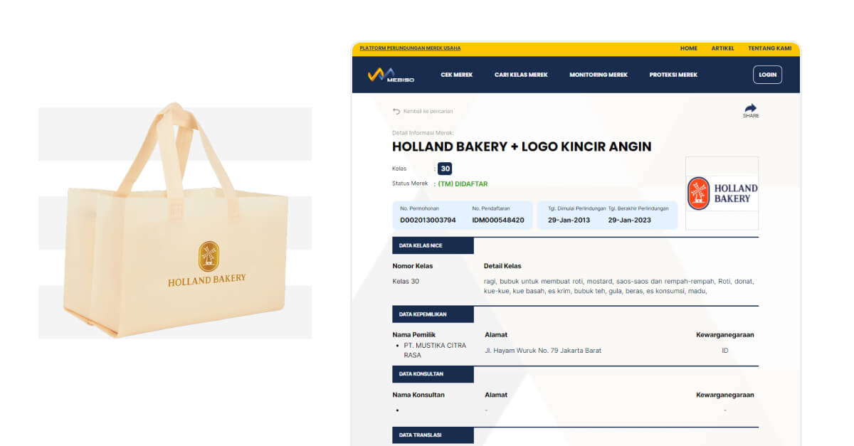 Merek Dagang Adalah - Holland Bakery