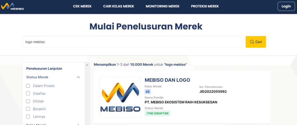 cek logo terdaftar