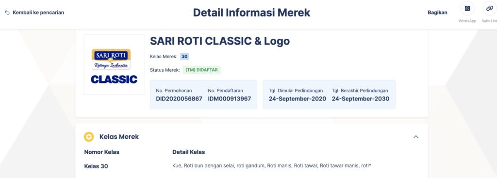 contoh logo terdaftar sari roti