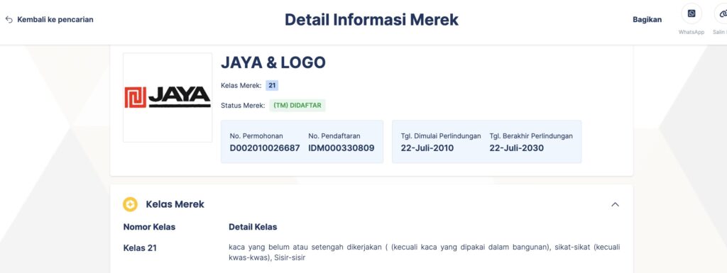 contoh logo jaya terdaftar