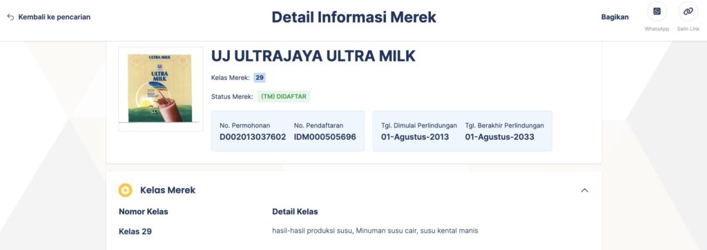 contoh logo terdaftar (ultrajaya milk)