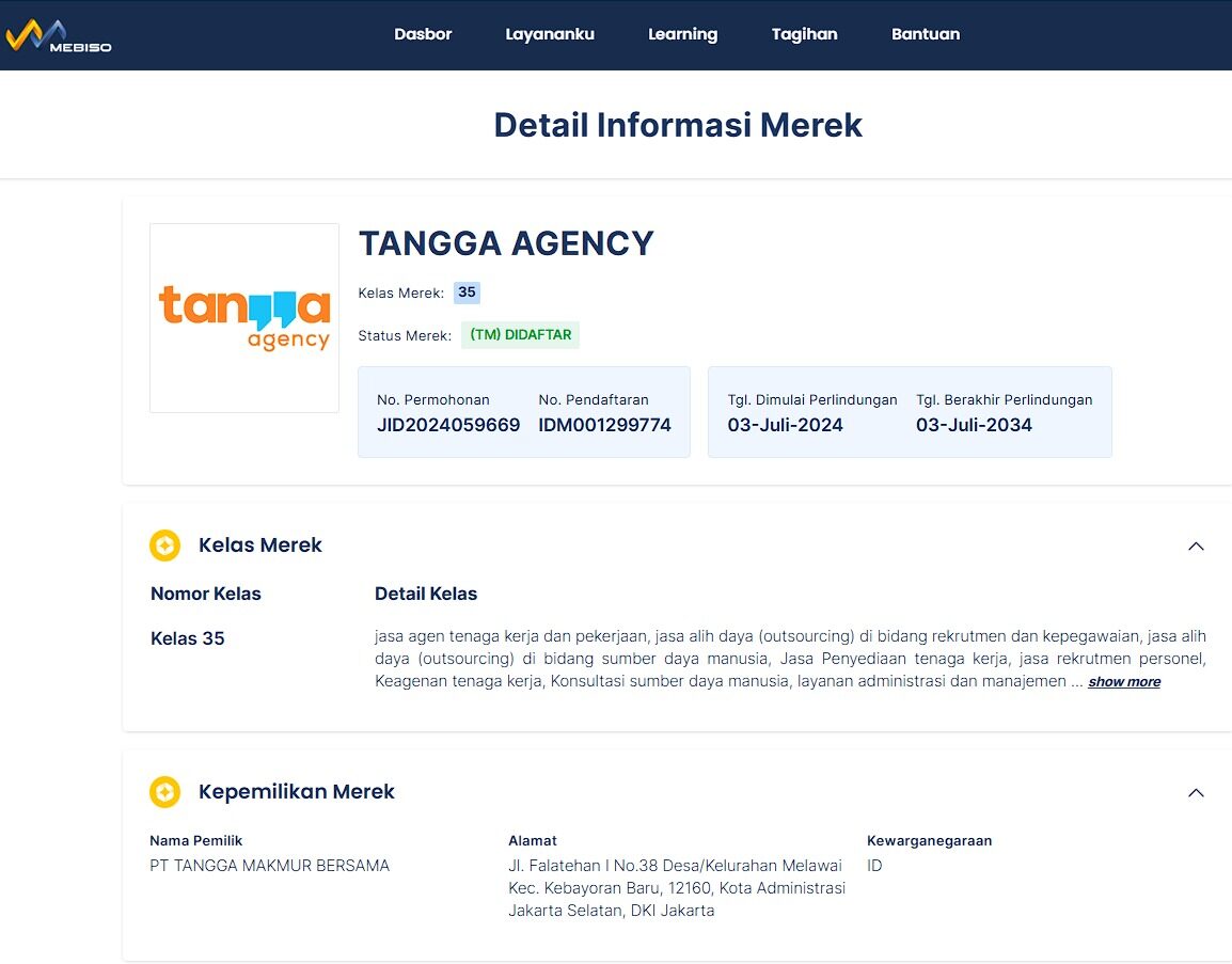 merek agency terdaftar