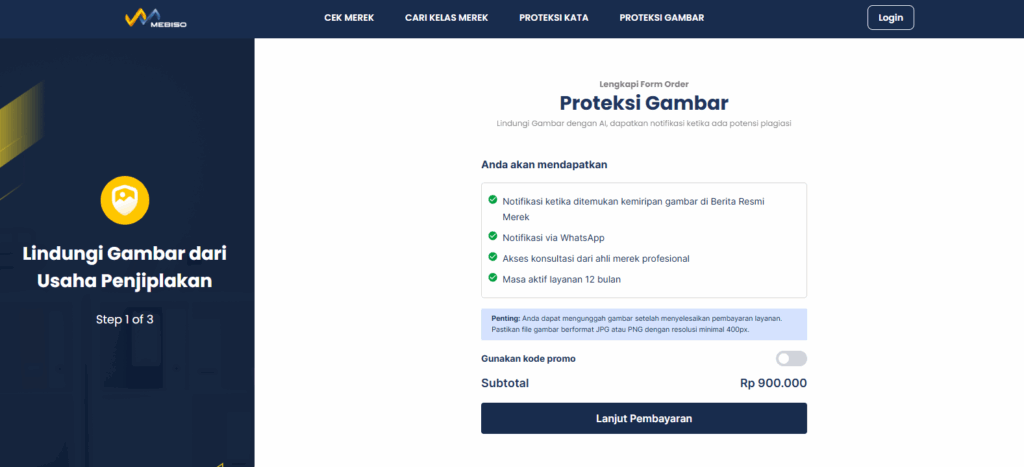 form proteksi gambar